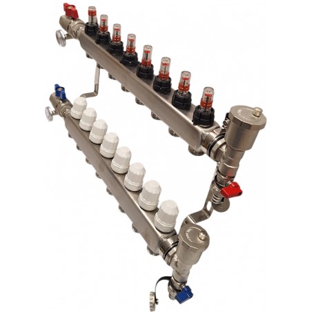 rozdělovač na podlahovku 8 okruhů Nordic Tec INOX CZ7