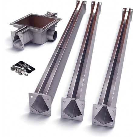 Garážový odtokový žlab 3 kanaly Nordic Tec s krytem FULL-INOX