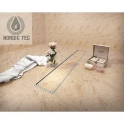 Koupelnový sprchový žlab nerezový s roštem pro dlažbu 70 cm