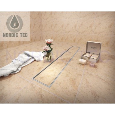 Koupelnový sprchový žlab nerezový s roštem pro dlažbu 70 cm