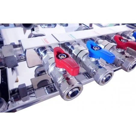 Anuloid Hydraulický Vyrovnávač s rozdělovačem 3 okruhy + Manometr a Teploměr (pro čerpadla 130mm)