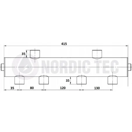 Anuloid Hydraulicky Vyrovnávač tlaku - technický výkres Nordic Tec