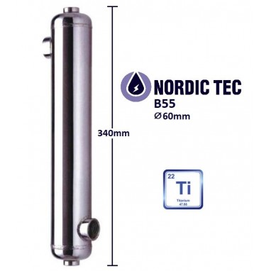 Titanový bazénový výměník tepla B55-Ti 16kW pro slanou vodu