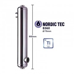 Titanový výměník tepla pro solné bazény Nordic Tec B360-Ti