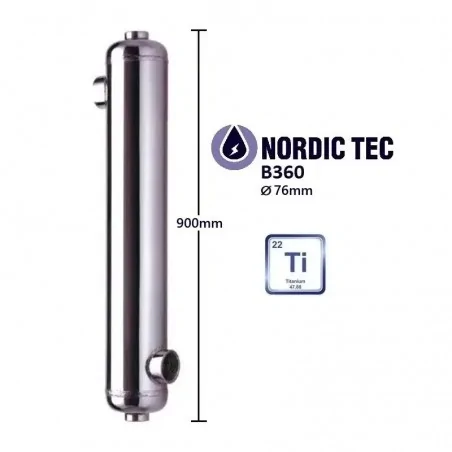 Titanový výměník tepla pro solné bazény Nordic Tec B360-Ti