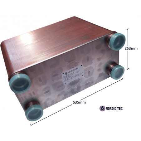 Deskový výměník tepla pájený - velký model 100 desek Nordic Tec ČR