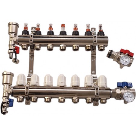 Rozdělovač pro podlahové topení plny nordic-tec 7 okruhů CZ9