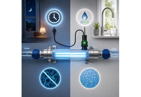 Musí být UV lampa zapnutá neustále, nebo pouze když protéká voda?